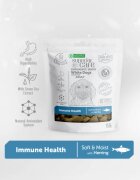 Natures Protection Superior Care White Dogs XS-XL Hering și Ceai verde punguță recompense funcționale fără cereale câini sistem imunitar 150g