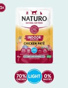 Naturo Indoor Sterilised Pui plic hrană umedă fără cereale pisici sterilizate (pate) 85g
