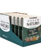 Naturo Low Grain XS-L Rață și Legume tăviță hrană umedă conținut redus cereale câini (în aspic) 400g