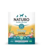 Naturo Puppy XS-XL Pui tăviță cutie hrană umedă fără cereale câini junior (în suc propriu) 400g