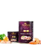 Nuevo Pui și Creveți conservă hrană umedă fără cereale pisici apetit capricios (pate) 400g