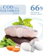 OPTIMEAL Cod cu Legume hrană umedă pisici (în aspic) Cod și Legume plic hrană umedă pisici (în aspic) 85g