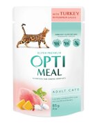 OPTIMEAL Curcan și Dovleac plic hrană umedă pisici (în sos) 85g x 12buc