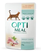 OPTIMEAL Iepure hrană umedă pisici (în sos) Iepure plic hrană umedă pisici (în sos) 85g