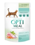OPTIMEAL Iepure și Morcov plic hrană umedă pisici piele & blană (în aspic) bax 85g x 12buc