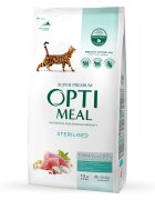 OPTIMEAL Sterilised Curcan cu Ovăz hrană uscată pisici sterilizate Sterilised Curcan hrană uscată pisici sterilizate 1.5kg