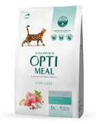 OPTIMEAL Sterilised Curcan cu Ovăz hrană uscată pisici sterilizate Sterilised Curcan hrană uscată pisici sterilizate 4kg