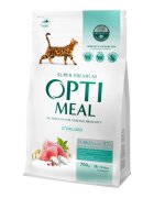 OPTIMEAL Sterilised Curcan cu Ovăz hrană uscată pisici sterilizate Sterilised Curcan hrană uscată pisici sterilizate 700g