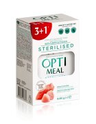 OPTIMEAL Sterilised Pui și Curcan hrană umedă pisici sterilizate (în sos) Sterilised Pui și Curcan plic hrană umedă pisici sterilizate (în sos) bax 85g x 4buc
