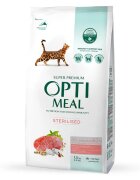 OPTIMEAL Sterilised Vită cu Sorg hrană uscată pisici sterilizate Sterilised Vită hrană uscată pisici sterilizate 1.5kg