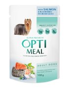 OPTIMEAL XS-XL Somon și afine plic hrană umedă câini (în sos) 100g