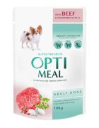 OPTIMEAL XS-XL Vită plic hrană umedă câini (în aspic) 100g