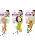 Pawise Minge cu Pene si Panglici jucărie de pluș pisici pluș catnip activități fizice diverse culori 9.5 x 15 x 4.5 cm