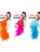 Pawise Șoricel cu Pene jucărie minge pisici textil activități fizice diverse culori 14 x 5.5 x 4.5 cm
