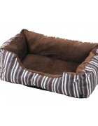 Pawise Strip pat dreptunghiular câini poliester imprimeu geometric pernă reversibilă maro și alb 50x38cm