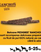 PEDIGREE Ranchos Sticks XS-XL Pui punguță recompense câini 60g