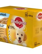 PEDIGREE Vital Protection Junior Multipack 4 arome pachet mixt plic hrană umedă câini junior (în aspic) 100g x 12