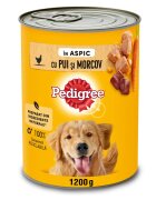 PEDIGREE XS-XL Pui și Morcov conservă hrană umedă câini (în aspic) 1200g