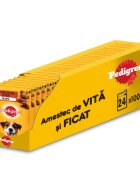 PEDIGREE XS-XL Vită plic hrană umedă câini (în aspic) bax 100g x 24buc