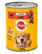 PEDIGREE XS-XL Vită și Pasăre conservă hrană umedă câini (în aspic) 1.2kg