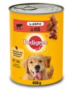 PEDIGREE XS-XL Vită și Pasăre conservă hrană umedă câini (în aspic) 400g