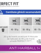 PERFECT FIT Anti Hariball 1+ Pui hrană uscată pisici limitarea ghemurilor de blană 1.4kg