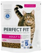 PERFECT FIT Cat Adult 1+ Somon hrană uscată pisici 750g