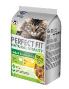 PERFECT FIT Natural Vitality Curcan și Pui plic hrană umedă fără cereale pisici (în sos) multipack 50g x 6buc