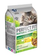 PERFECT FIT Natural Vitality Curcan și Pui plic hrană umedă fără cereale pisici (în sos) multipack 50g x 6buc