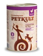 Petkult Grain Free Adult Rață conservă hrană umedă fără cereale câini 400g