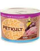 Petkult Grain Free Mini Junior Iepure conservă hrană umedă fără cereale câini junior 185g