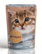 Petkult Kitten Cod şi Sardine plic hrană umedă fără cereale pisici junior 100g
