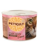 Petkult Pui conservă hrană umedă fără cereale pisici 185g