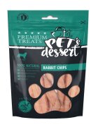 PET'S DESSERT Chips XS-XL Iepure punguță recompense fără cereale câini 80g