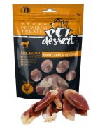 PET'S DESSERT Rabbit Ears & Chicken XS-XL Iepure și Pui punguță recompense fără cereale câini 80g