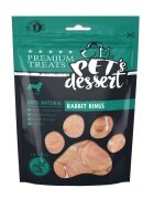 PET'S DESSERT Rings XS-XL Iepure punguță recompense fără cereale câini 80g