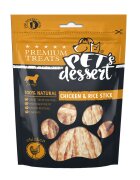 PET'S DESSERT Stick XS-XL Pui și Orez punguță recompense fără cereale câini 80g