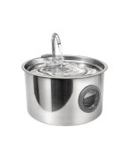 PETSON AquaPet Steel fântână câini 1 bol rotund sistem filtrare inox AquaPet Steel fântână câini și pisici 1 bol rotund sistem filtrare inox argintiu 3.2l