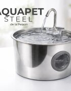 PETSON AquaPet Steel fântână câini 1 bol rotund sistem filtrare inox AquaPet Steel fântână câini și pisici 1 bol rotund sistem filtrare inox argintiu 3.2l