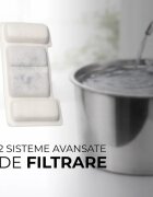 PETSON Filtre de schimb AquaPet Steel sistem de filtrare în 4 straturi filtre fântână câini și pisici 1buc
