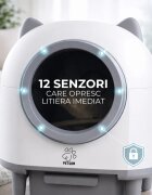 PETSON litieră automată pisici aplicație mobilă auto-curățare odorizare alb și gri 55.5x51x60 cm