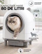 PETSON litieră automată pisici aplicație mobilă auto-curățare odorizare alb și gri 55.5x51x60 cm