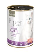 Piper Animals Sterilised Iepure conservă hrană umedă fără cereale pisici sterilizate (în aspic) 400g
