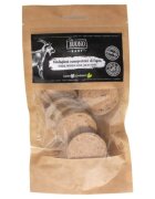 PIU BUONO Single Protein Meat Coins XS-XL Capră punguță recompense monoproteice BARF câini 80g