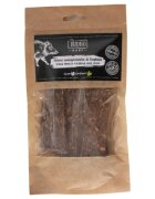PIU BUONO Single Protein Meat Strips XS-XL Mistreț punguță recompense monoproteice BARF câini 70g