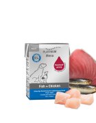 Platinum Menu Adult XS-XL Pește și Pui tetra pack hrană umedă fără cereale câini (în suc propriu) 185g