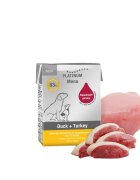 Platinum Menu Adult XS-XL Rață și Curcan tetra pack hrană umedă fără cereale câini (în suc propriu) 185g