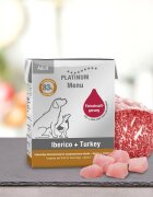 Platinum XS-XL Iberico și Curcan tetra pack hrană umedă fără cereale câini (în suc propriu) 185g