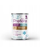 PREFERA MPD XS-XL Căprioară și dovleac dietă veterinară conservă hrană umedă monoproteică fără cereale câini (în suc propriu) 400g