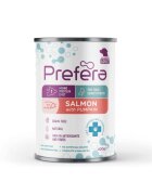 PREFERA MPD XS-XL Somon și dovleac dietă veterinară conservă hrană umedă monoproteică fără cereale câini (în suc propriu) 400g